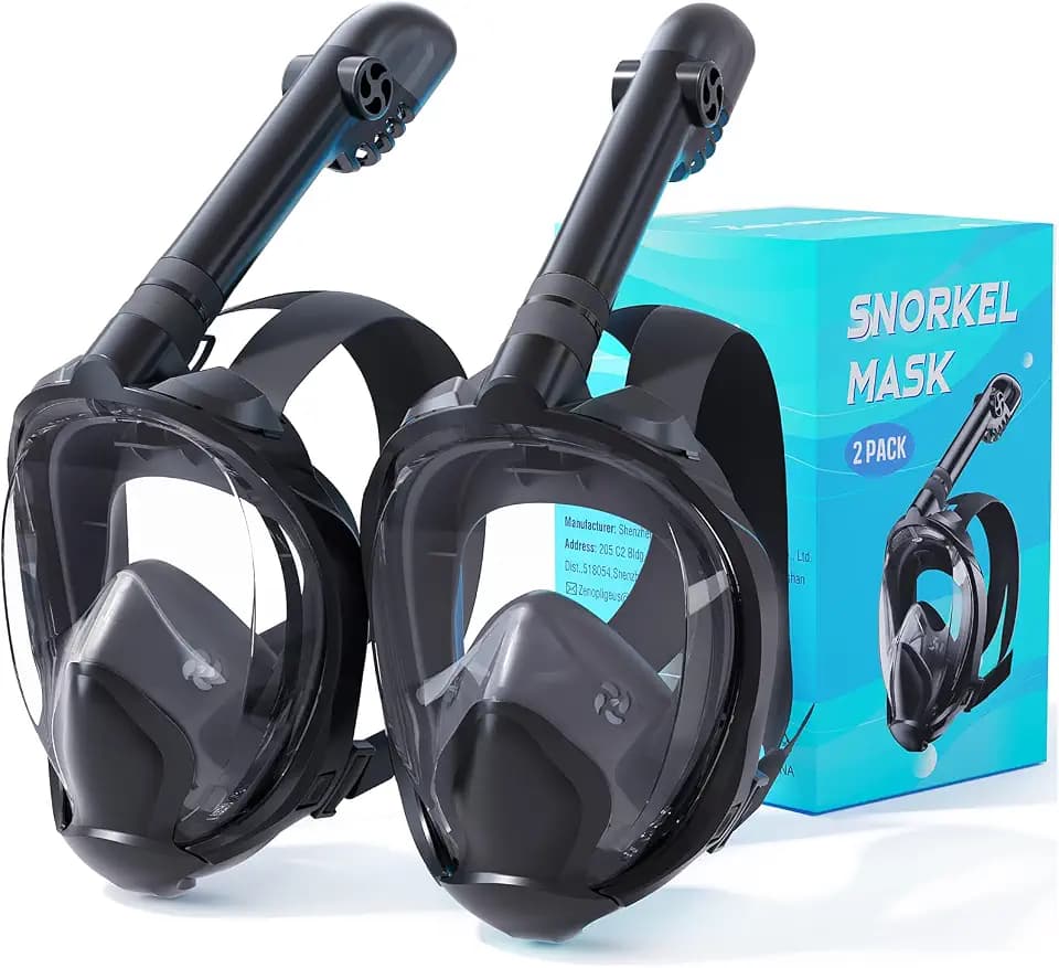 Full Face Snorkel Mask Adults Snorkeling Gear with Dry Top System