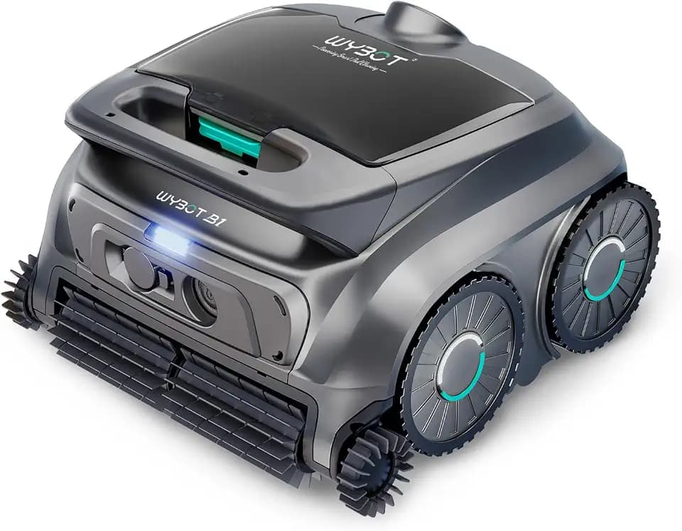 WYBOT B1 Akku-Poolroboter für kleine Pools, Leichter intelligenter Poolreinigungsroboter mit App-Steuerung, Wand- und Bodenabdeckung, Zwei Seitenbürsten, bis zu 100 Minuten Laufzeit, Grau-Grün