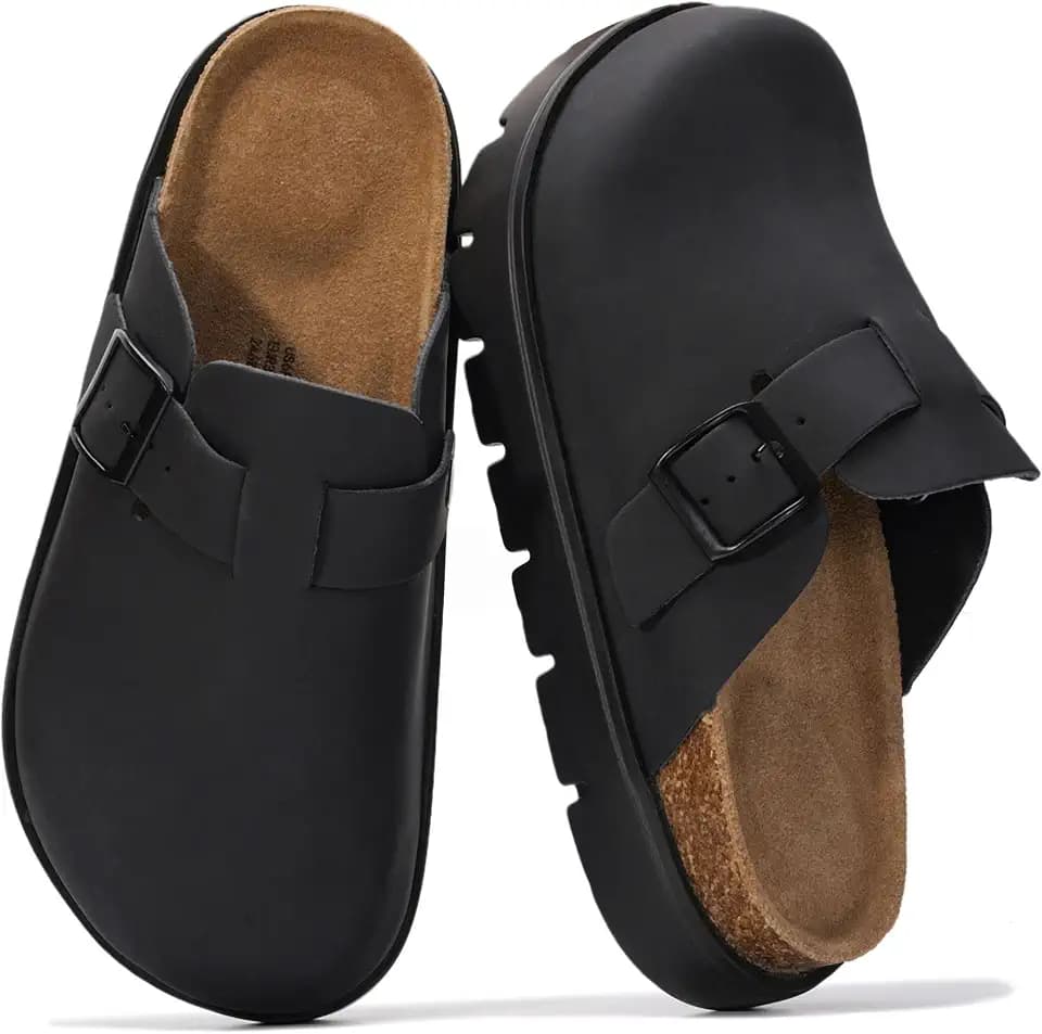 100% Genuine Leather Platform Clogs for Women - Fall Shoes for Women 2026