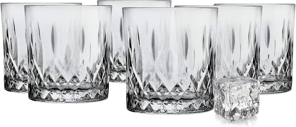 Glasmark Krosno Whisky Gläser Set Whiskey Rum Gin Bourbon Cocktail Glas Trinkgläser Geschenke Geschenk Set Geburtstaggeschenk Für Männer Whiskyliebhaber Alkohol Zubehör Grau 6 x 280 ML
