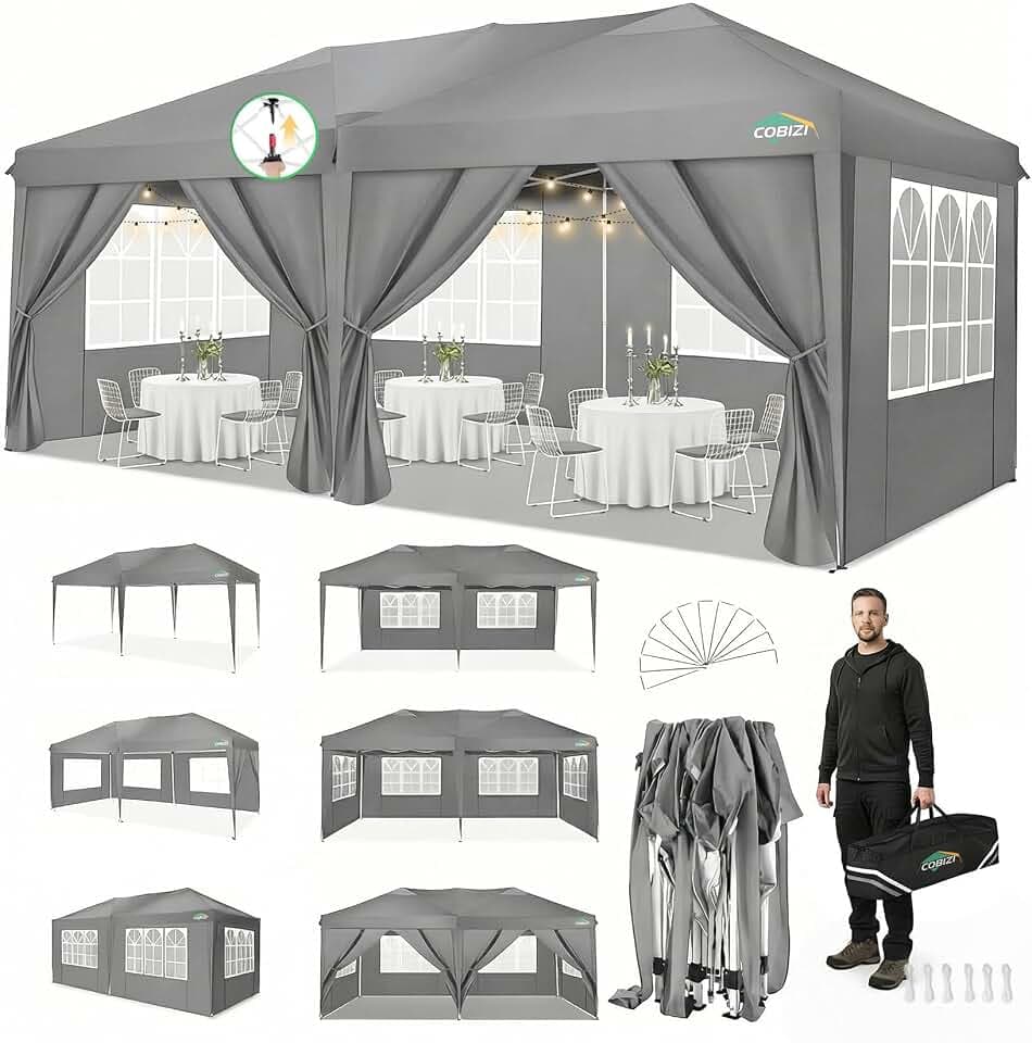 COBIZI Faltpavillon 3x6m Pavillon Wasserdicht Stabil Partyzelt Faltbar