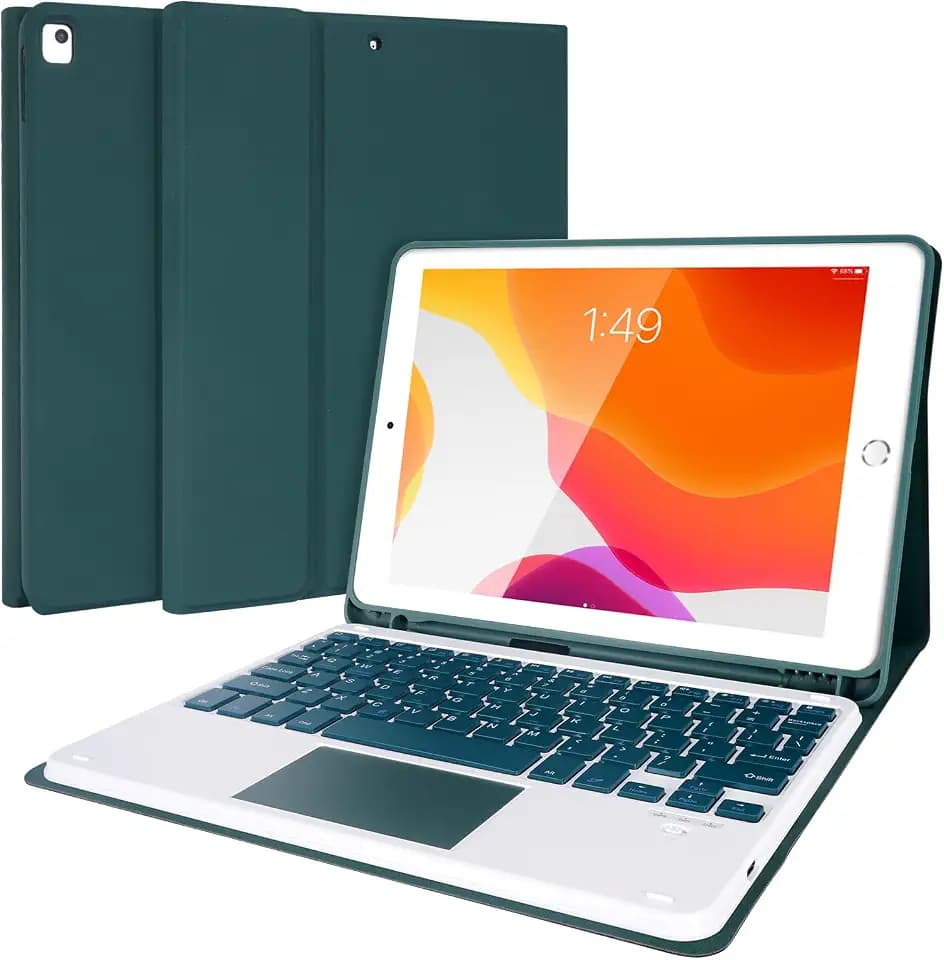 LAMA Touchpad Keyboard Case for iPad 10.2" 9th 8th 7th Generation, iPad 9th Generation Case with Keyboard, Flip Stand Keyboard Case with Pencil Holder for iPad Air 10.5"(3rd Gen)/iPad Pro 10.5 in,DGN