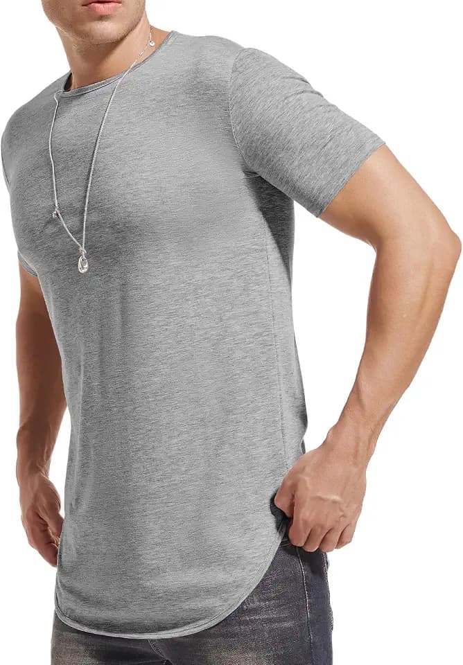 LIWEIKE Mens Hipster Hip Hop Swag Curved Hem Short Sleeve T Shirt