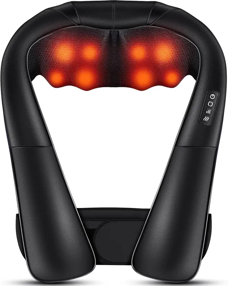 ELEHOT-Store Nackenmassagegerät mit Wärme, Shiatsu Massagegerät mit Taillengürtel Nacken Schulter Rücken Taillen Beine Fuß und Muskelmassage Massagegerät zu Hause Büro Auto