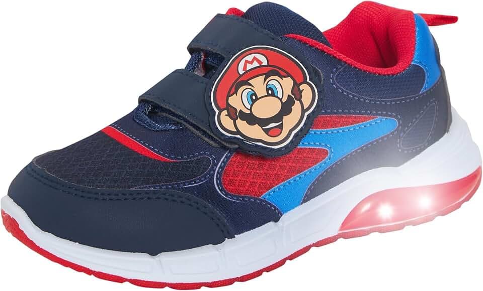 Super Mario Jungen Brothers leuchtende Turnschuhe Kinder Nintendo Blinklichter Sportschuhe, blau
