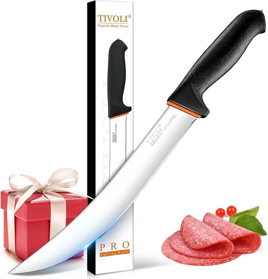 TIVOLI Slicing Knife 9.5 Inch - Brisket Knife with Non-Slip Softgrip