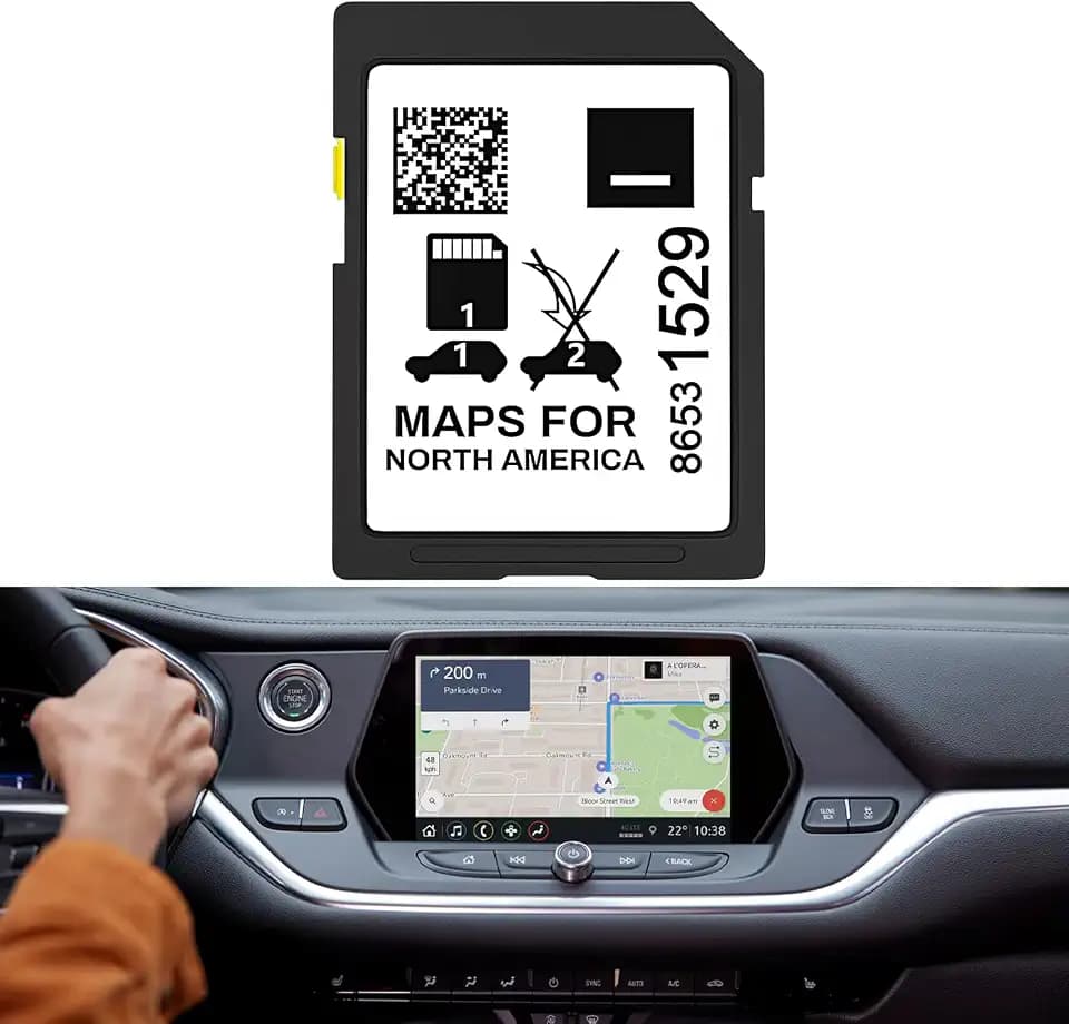 Latest Navigation SD Card Update Map 86531529 Compatible with GM Chevrolet Silverado Equinox Traverse Malibu GMC Sierra Terrain Acadia Buick Envision Enclave Cadillac XT5, USA Canada