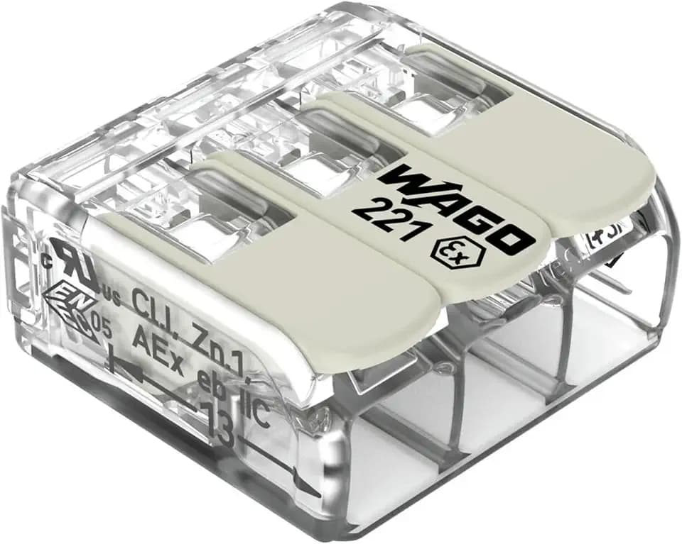 WAGO Verbindungsklemmen 221-683 | 3 Leiter, bis 6 mm², 30 Stück, COMPACT Kabelverbinder mit Hebeln für alle Leiterarten weltweit, bestätigte Anwendungssicherheit