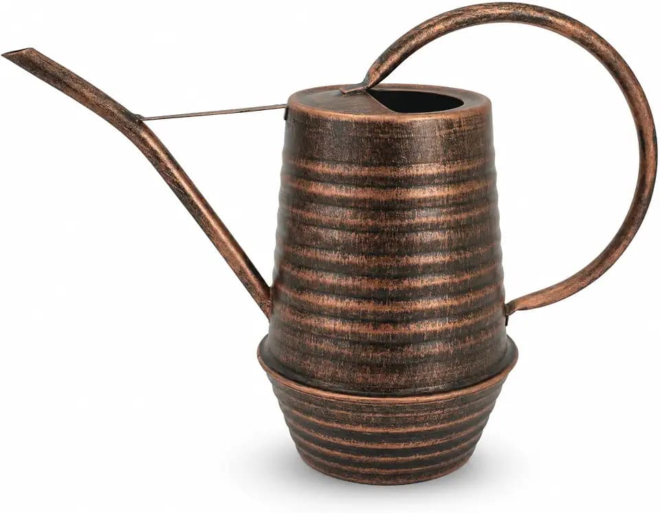 Small Watering Can, 0.3 Gallon/34oz., Copper, Galvanized, Indoor Water Can, Metal Watering Can with Long Spout, Plant Water Can for Indoor Plants