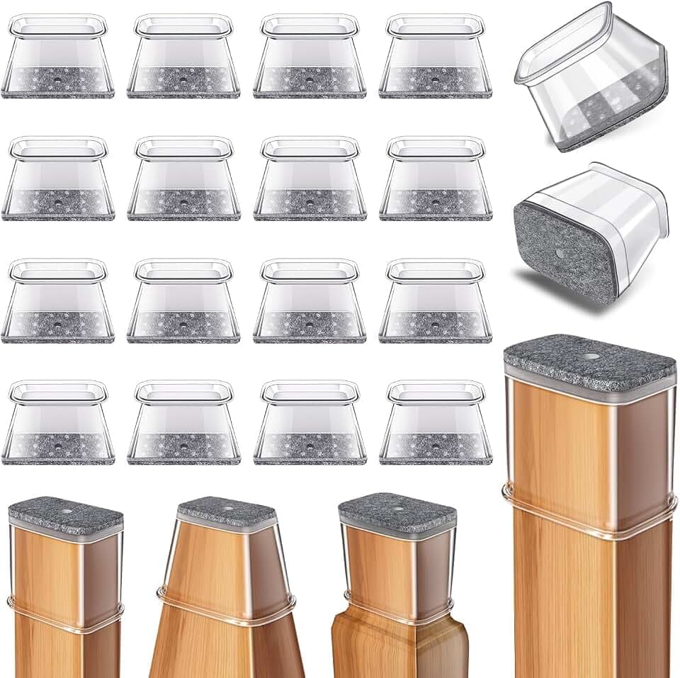 Ansible 24 Pcs Chair Leg Floor Protectors Rectangle