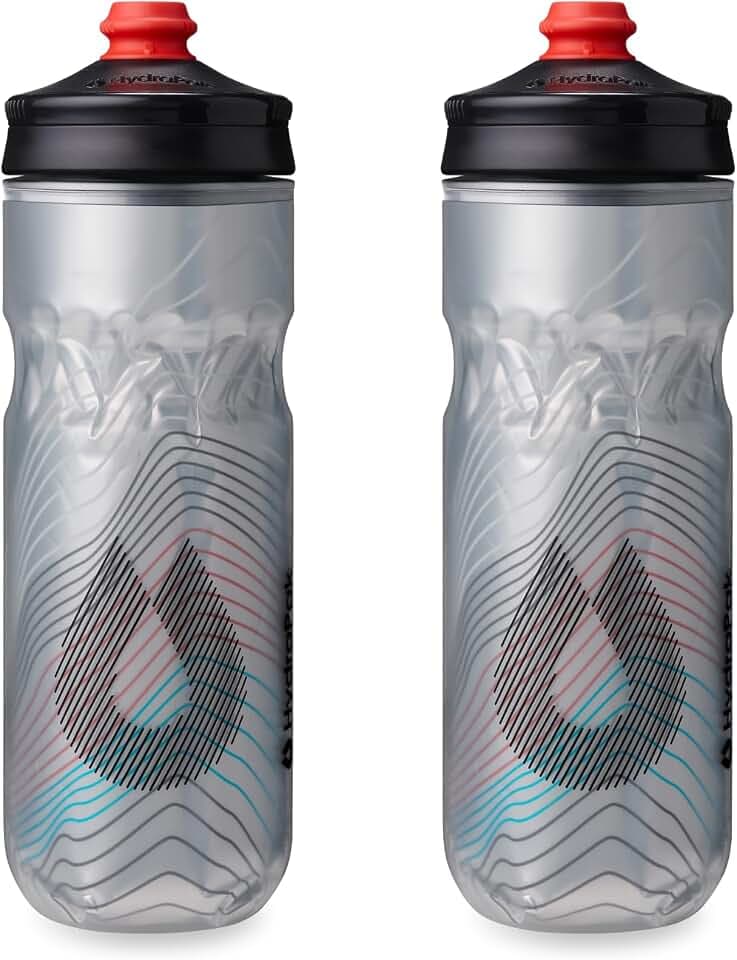 HydraPak Polar Surge Insulated Bike Water Bottle (20oz, Ascent Silver)