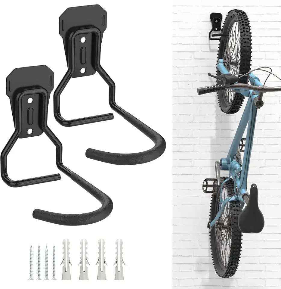 Housolution Bike Wall Mount with Fixed Hook, [2 Pack] Bike Storage Rack