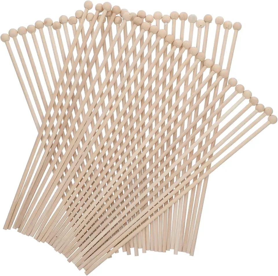 Abaodam 50pcs Wooden Stick Flag Poles Handheld Wooden Dowel for Crafting Events Parades and Celebrations for Flags Sticks Smooth Finish