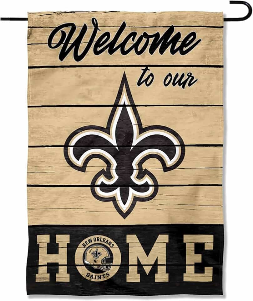 New Orleans Saints Welcome Home Decorative Garden Flag Double Sided Banner
