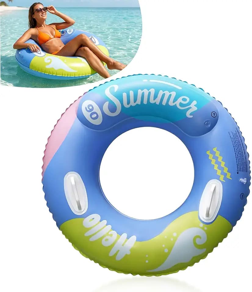 Schwimmring Erwachsene mit doppelter Airbag-Rückenlehne und Griffen