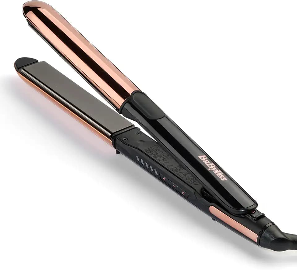 BaByliss Straight And Curl Brilliance Glätteisen – Titanplatten, Anti-Frizz Ionen-Technologie, schnelles Aufheizen in 15 Sekunden, Locken und Glätten, 5 Temperaturstufen bis 235°C, ST482E