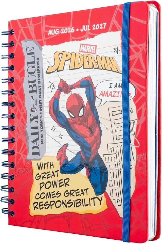 Grupo Erik Marvel Spiderman Hausaufgabenheft 2026 2027 Kalender Schulplaner | A5 Schulkalender Schülerkalender Studienplaner Wochenplaner - Terminplaner 2026 2027 A5 - Merch Geschenke zur Einschulung
