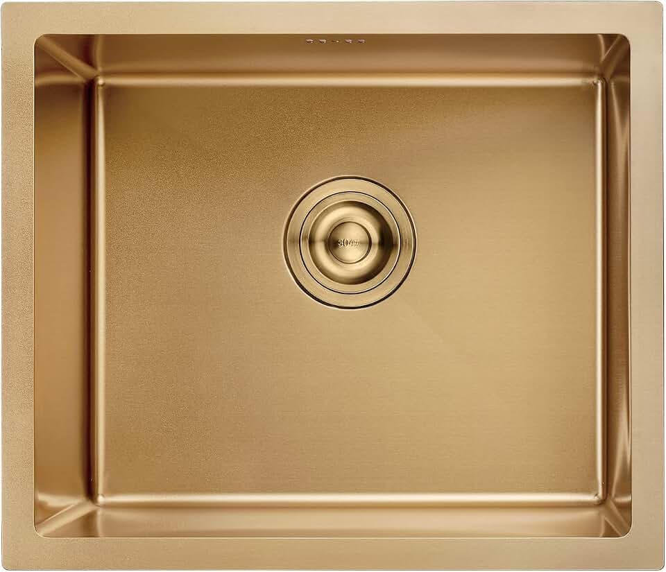 Ibergrif M85043G Küchenspüle Edelstahl 50x43 cm Aufsatz/Einbau 1 Becken
