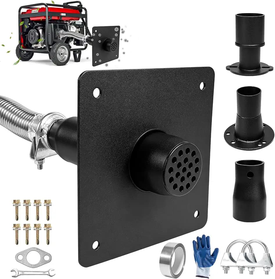 Generator Exhaust Extension Silencer Kit w/ 3 Adapters & Mounting Plate