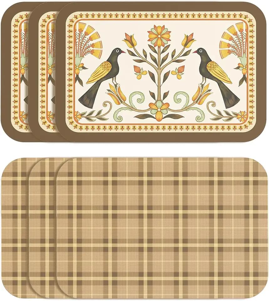 bilin gaier Vinyl Floral Vintage Placemats Set of 6,12"*17"-Seville