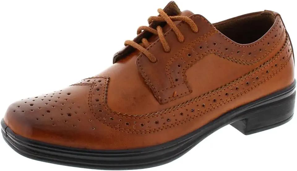 Deer Stags Boys' Ace Formal Dress Shoes Wingtip Brogue Oxford for Church, School Uniform, Graduation/Luggage