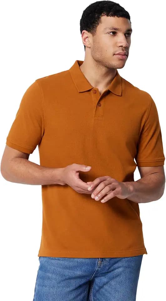 Amazon Essentials Men's Regular-Fit Cotton Pique Polo Shirt, Short Sleeve (Available in Big & Tall)