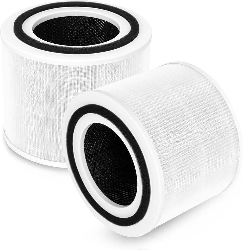 2 Stück Ersatzfilter für LEVOIT Core 300 / Core 300S Luftreiniger, 3-in-1 True H13 HEPA Aktivkohle Filter, 3-Stufige Filtration Hocheffizienter Vorfilter, Ersatz Core 300-RF Filter, Weiß