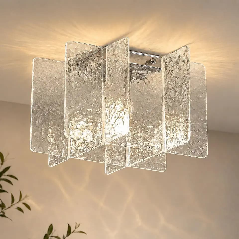 Water Ripple Bedroom Ceiling Lights: Square Bathroom Dining Room Chandelier