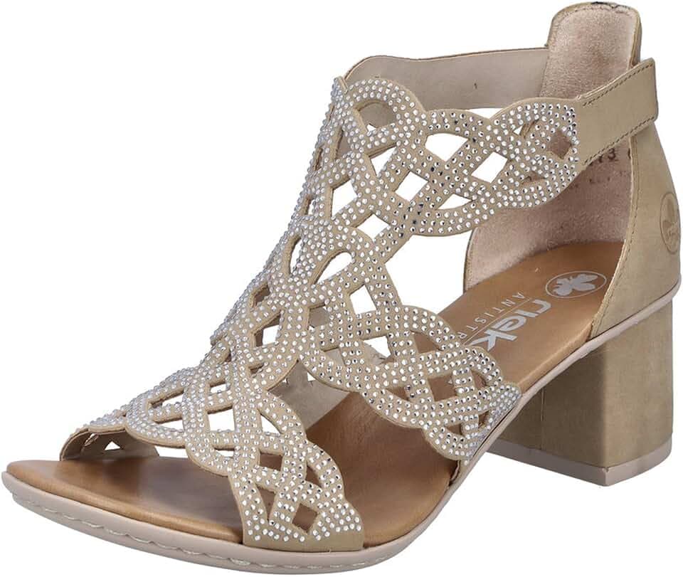 Rieker 64773 Damen Sandalette Synthetik Porzellan Porzellan
