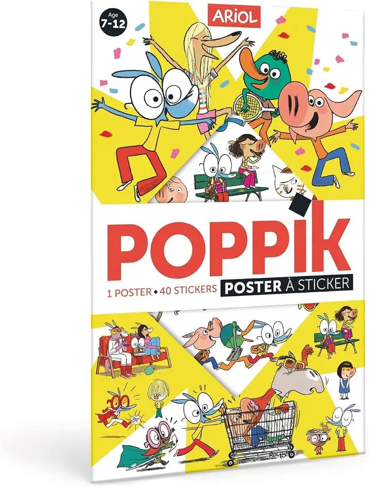 Poppik Ariol: 1 poster + 45 stickers repositionnables