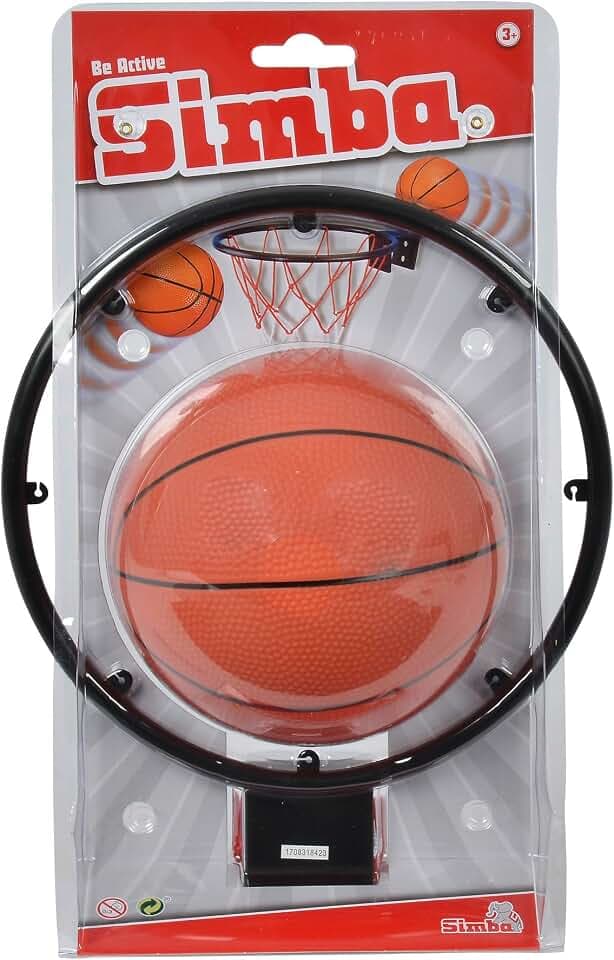 Simba 107400675 - Basketball Korb, Korb mit Netz 22cm, Ball 14cm, 2 Teile, ab 3 Jahre