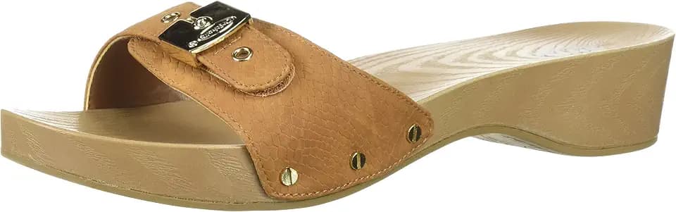 Dr. Scholl's Women's Classic Sandal Faux Wood Slide Sandal Slide Sandal