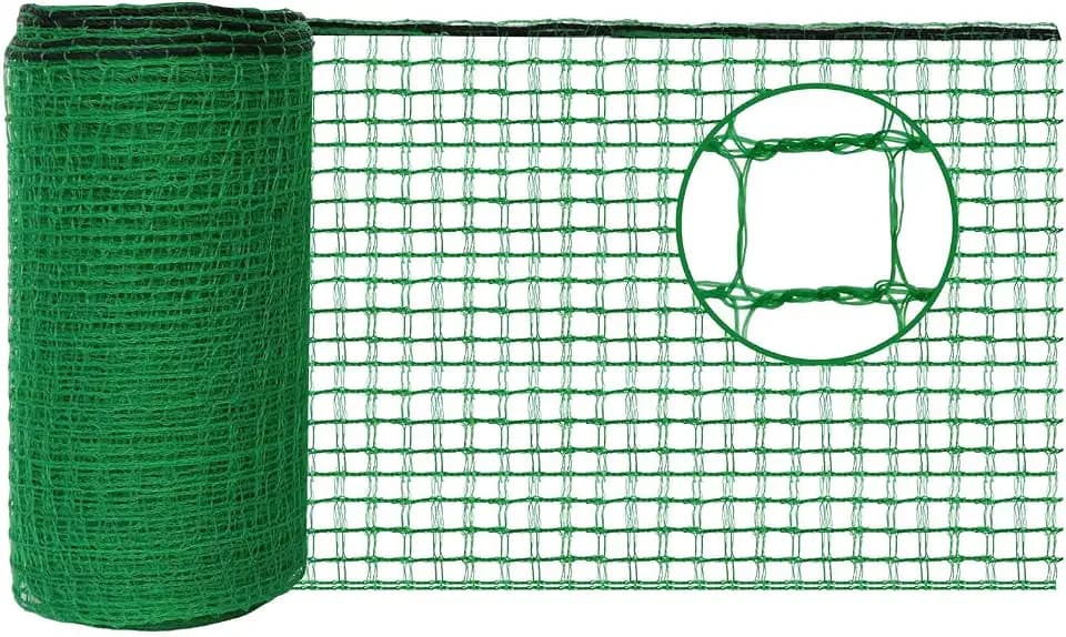Plastic Mesh Fencing 6FT x 50FT, Garden Bird Netting & Deer Fence, Temporary Animal Barrier for Deer Pets Rabbits Chickens Wildlife, Green Protective Netting for Plants Fruit Vegetables