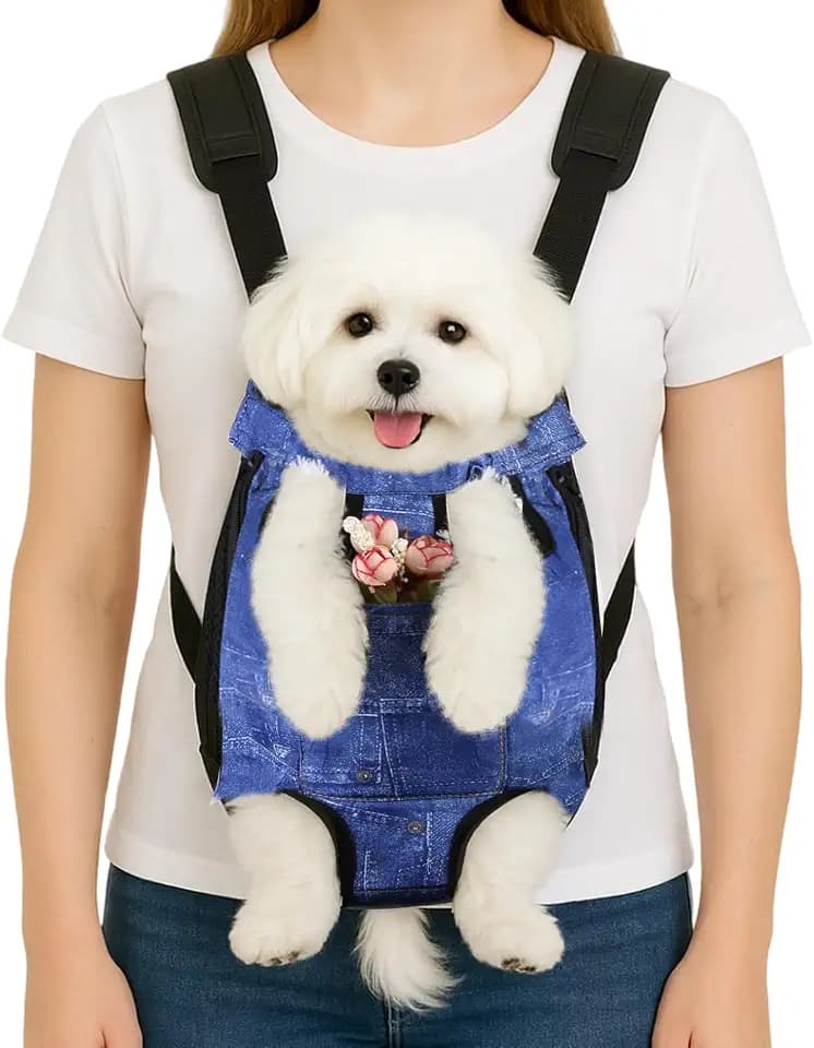 Mosago Dog Backpack Carrier, Front Chest Carrier for Small Dogs, Blue, S
