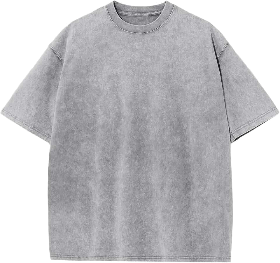 Fkatuzi Boys Oversized Acid Wash Tshirt Kids Blank Vintage Shirt Summer Cotton Unisex Basic Plain T Shirt Tops