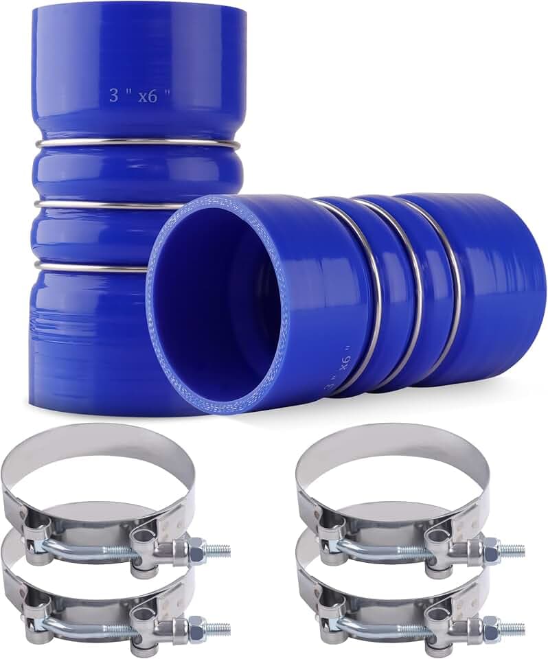 3" X 6" Silicone Charge Air Cooler Hump Hose with Clamp,2PCS Blue