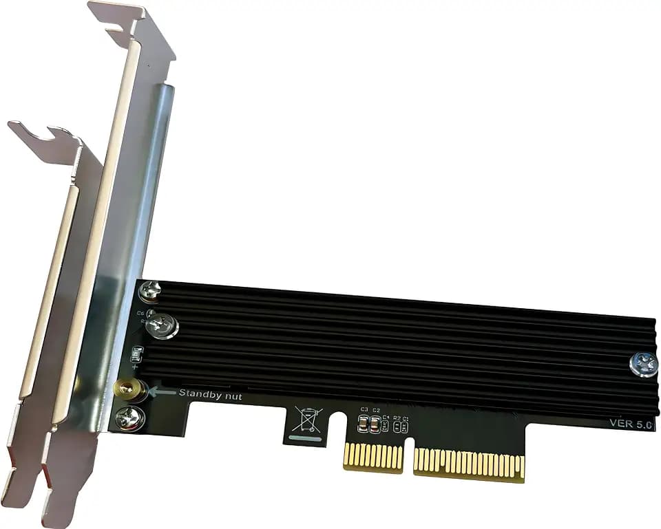 PCIe NVMe Adapter Card with Heat Sink, x4 Interface Fits in x8/x16 Slots