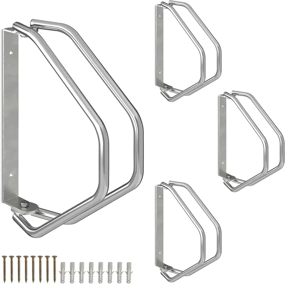Relaxdays Fahrradständer, zur Wandmontage, aus stabilem Stahl, Fahrradwandhalter, 180° schwenkbar, Einzelparker, Silber