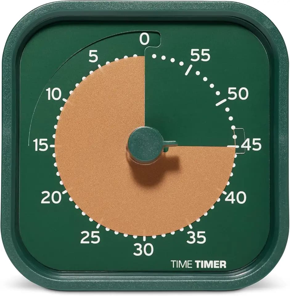 TIME TIMER MOD Home – Metallic Series – Individuelle Größe, 60 Minuten visueller Countdown-Timer für ADHS, Erwachsene, Studenten und Pomodoro mit leisem Betrieb (Metallic Forest)