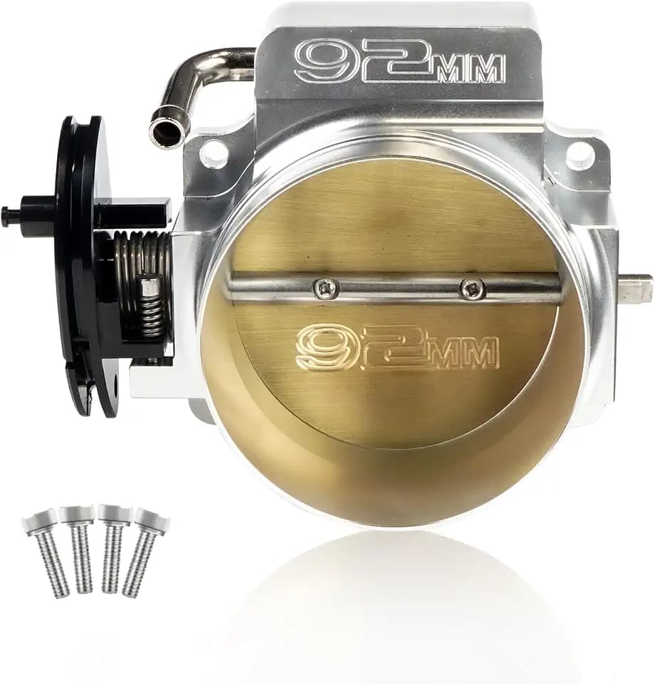 92mm Throttle Body for LS1 LS2 LS3 LS6 LS7 LSX LS 4 Bolts Drive by Cable without TPS IAC Aluminum Silver HTRACING