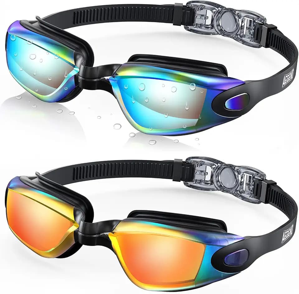 Aegend Swim Goggles 2 Pack for Adult Men Women No Leak with Storage Case