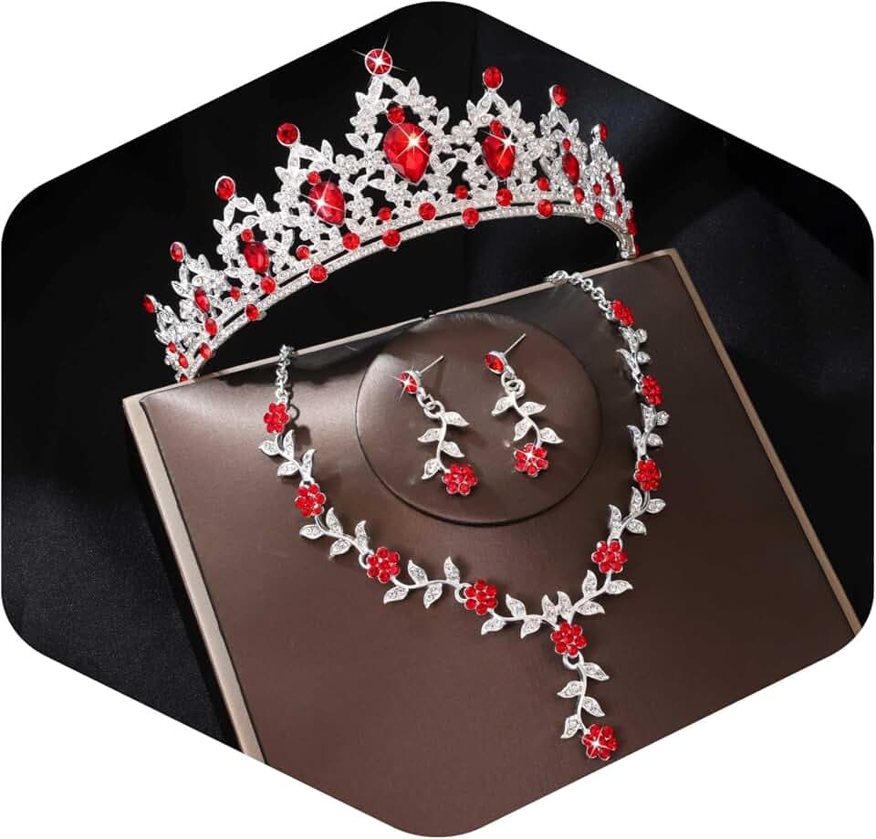 Kamirola Tiaras and Crowns for Women,Tiaras Earrings Necklace, Crystal Bridal Jewelry Set, Costume Party Halloween Prom Pageant Jewelry for Women(TR45)