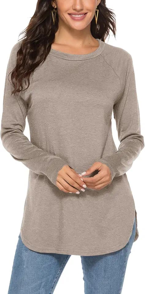Newchoice Women's Casual Batwing Long Sleeve T Shirt Basic Loose Tunic Tops