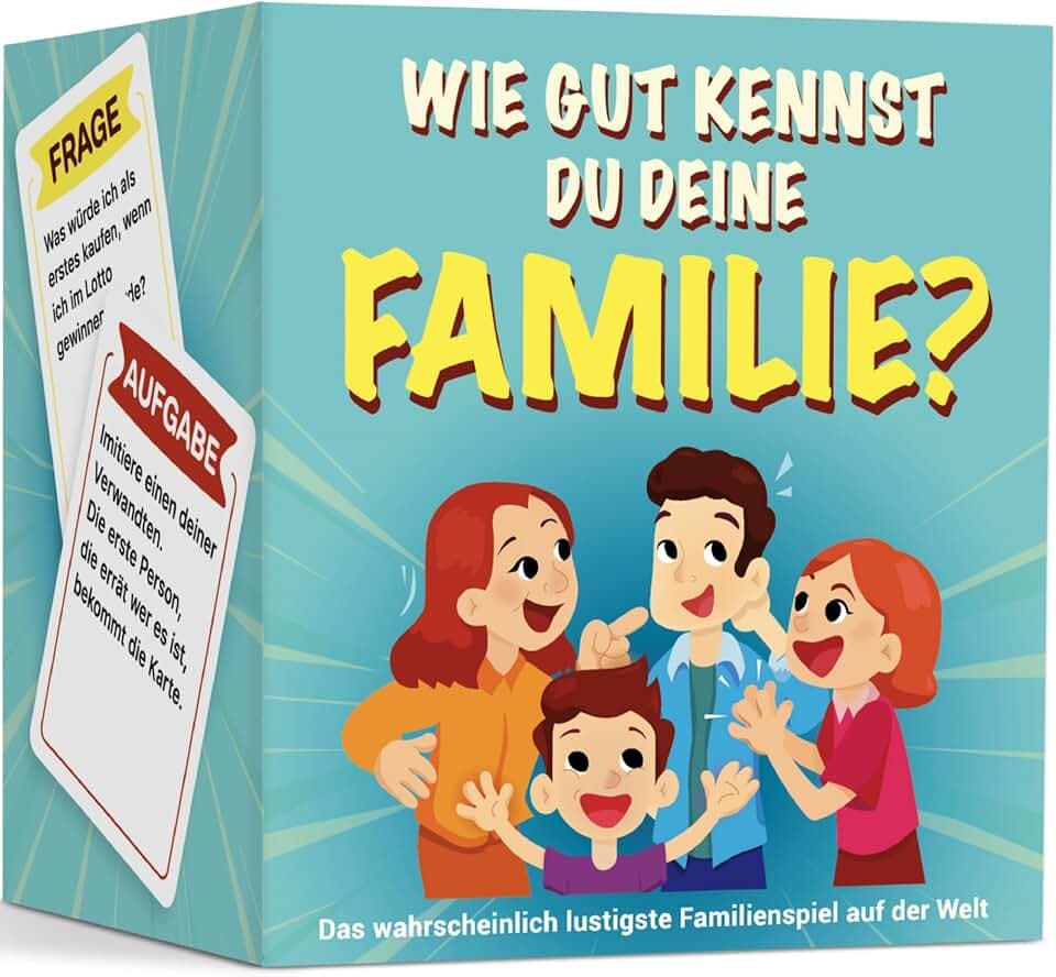 WIE GUT KENNST DU DEINE FAMILIE ? Das beliebte Familienspiel mit witzigen Herausforderungen und Fragen | Kartenspiel 150 Karten Gesellschaftsspiel Geschenk | Spieleabend Kinder, Teenager, Erwachsene
