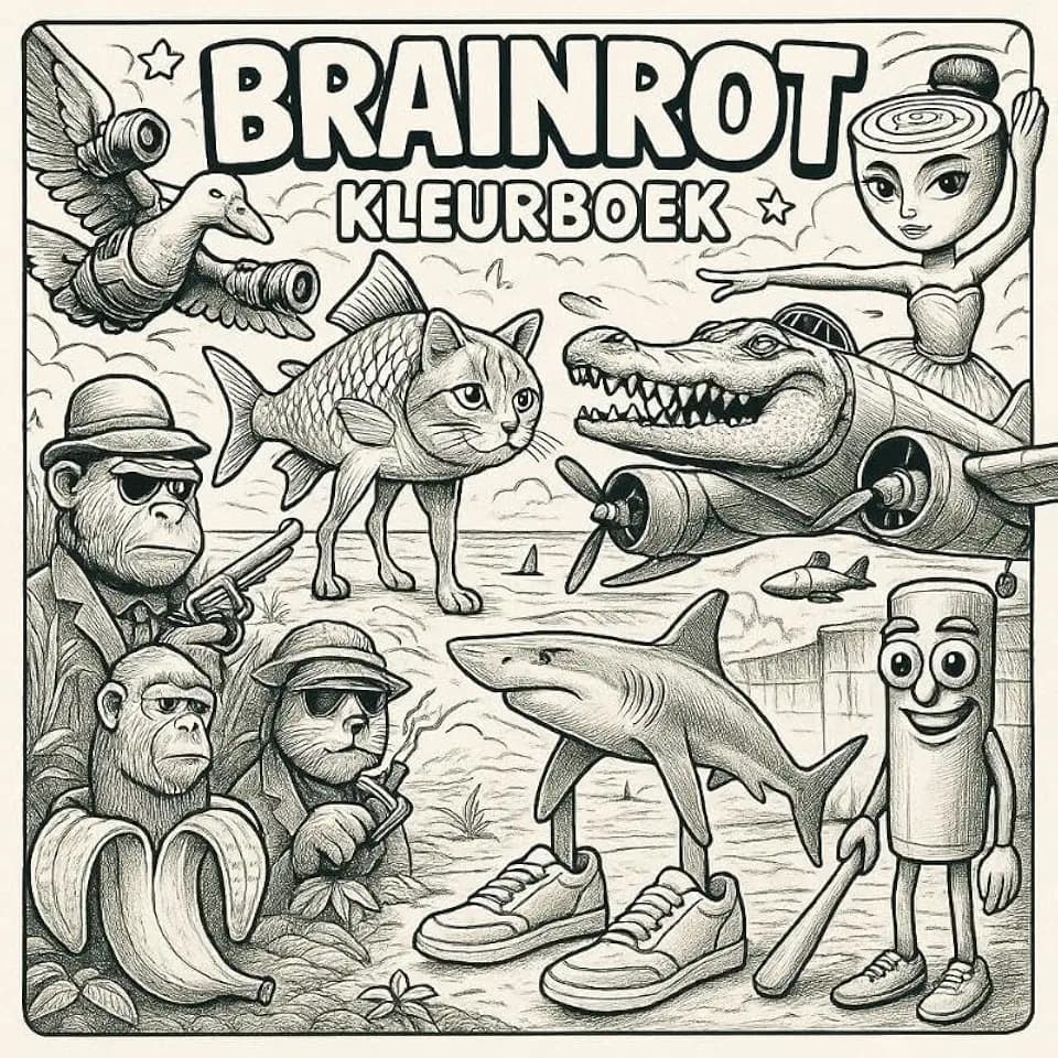 Brainrot kleurboek: Italian Brainrot dieren kleurplaten