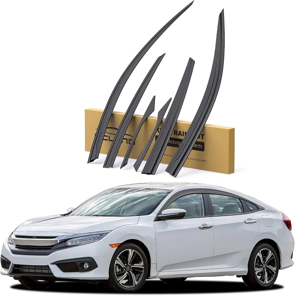 Rain Guards Fit for Honda Civic Sedan LX Sport Touring EX-L 2016-2021 6PCS