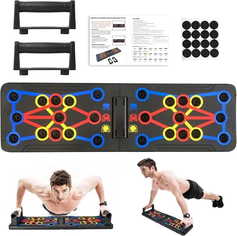 Push-Up Liegestütz-Brett,Liegestütze Brett Faltbares Multifunktions,Liegestützplatte mit Griff für Ganzkörper-Training & Effektive Liegestützen, Liegestütz-Trainingsbrett für Muskel (1)
