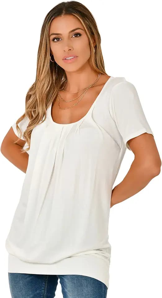 KRISP Damen Basic Longshirt Oberteil T-Shirt Top