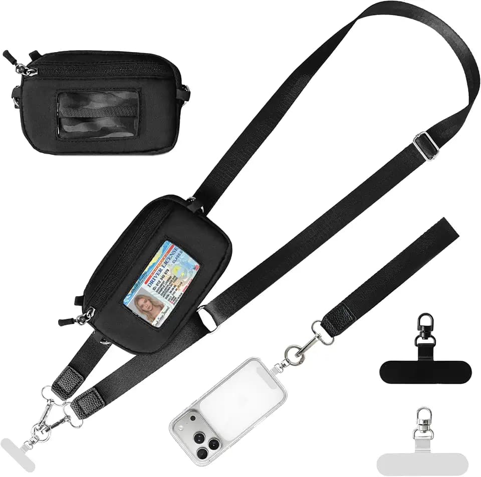FUVLIFE Clip and Go Strap for Phone with Wallet Crossbody Lanyard