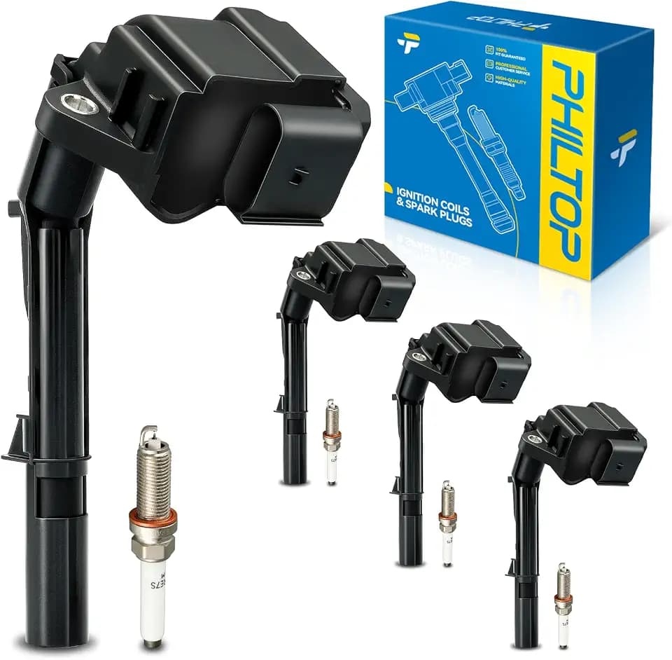 PHILTOP UF734 Ignition Coil Pack and Spark Plug Kit for Benz 2015-2018 C300